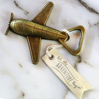 Thumbnail for Let the Adventure Begin Airplane Bottle Opener Alternate Image 3, Kate Aspen | Bottle Openers