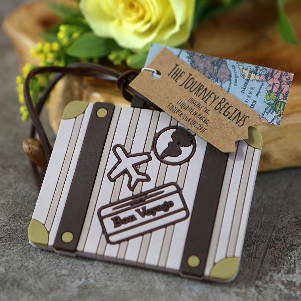 Let the Journey Begin Vintage Suitcase Luggage Tag Alternate Image 2, Kate Aspen | Luggage Tags